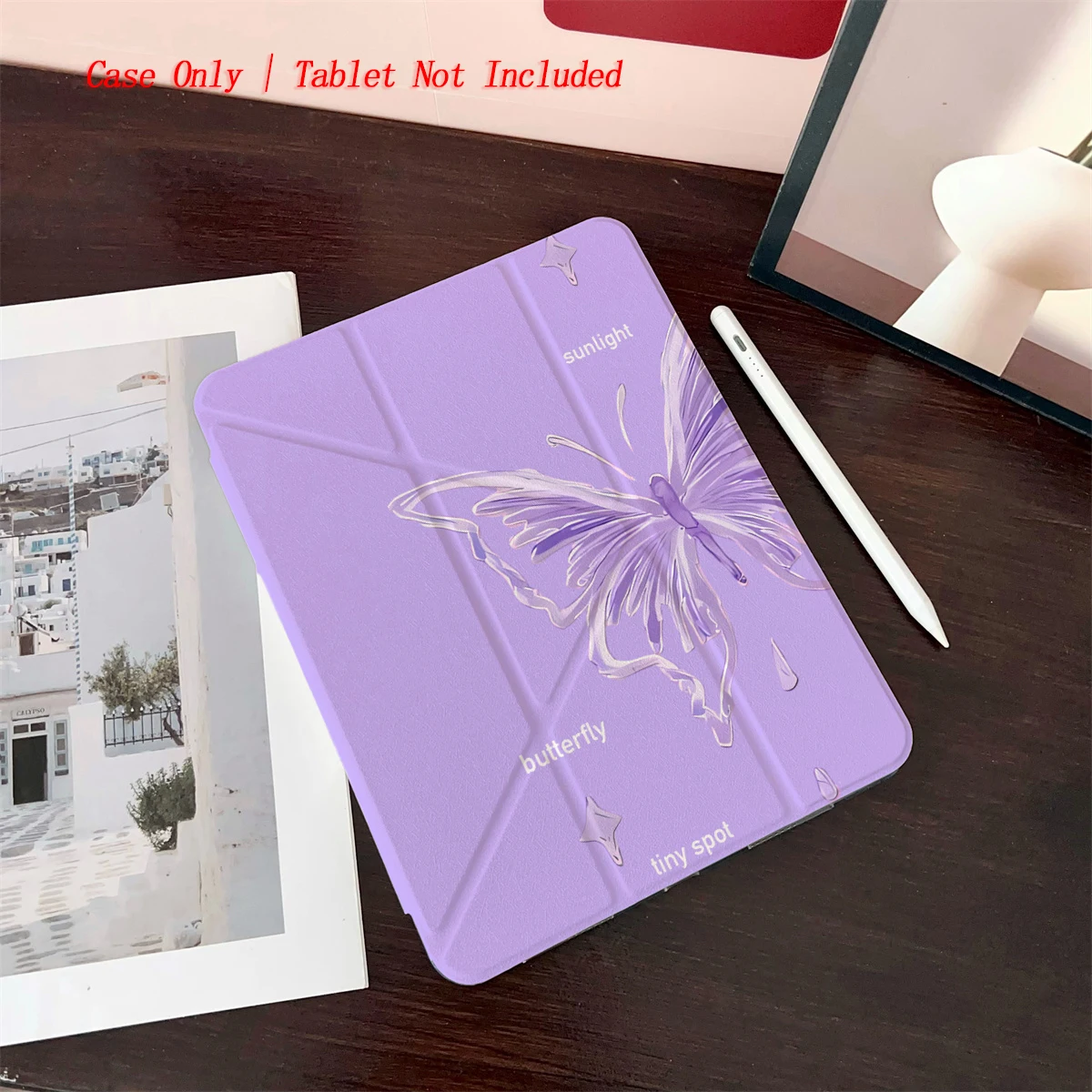 Chic Purple Background & Purple Bows Pattern iPad Case for 11th Gen 11-inch/A10 10.9 Auto Sleep/Wake Anti-Yellowing Cover