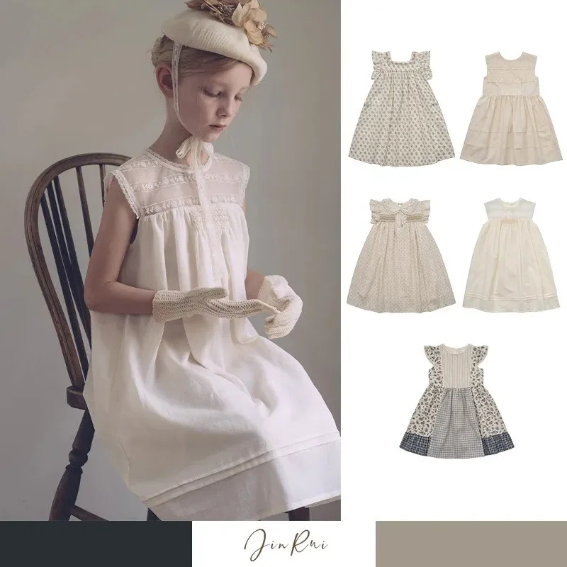 

Лето 2029, хлопковое платье принцессы для девочек, детская одежда в корейском стиле с короткими рукавами для детей от 3 до 12 лет