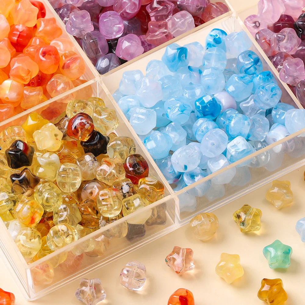 

10pcs/Lot Candy Color Star Acrylic Beads for Jewelry Making Loose Spacer Beads DIY Bracelet Necklace Imitation Stone Beads ﻿