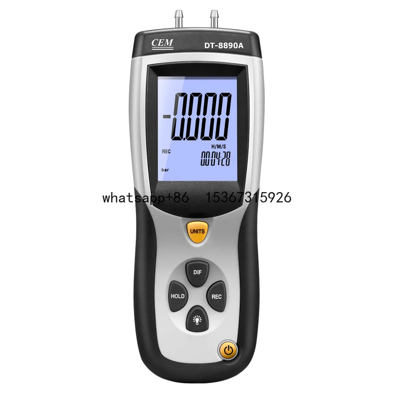 

q DT-8890 q Air Pressure Meter Gauge Differential Pressure Manometer for Room Lab Factory Tube