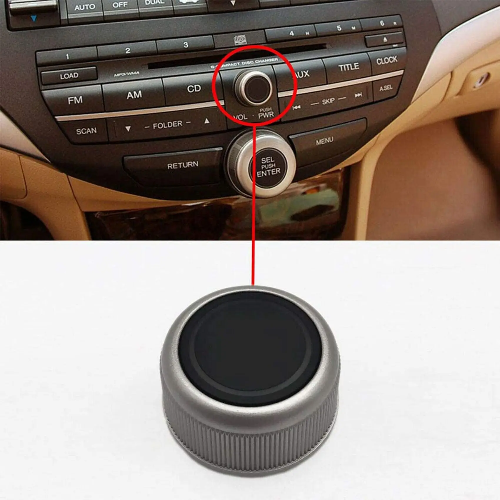 39103TA0A31 Volume Knob Fit for Honda Accord 2008 - 2013 Crosstour 2011 - 2016