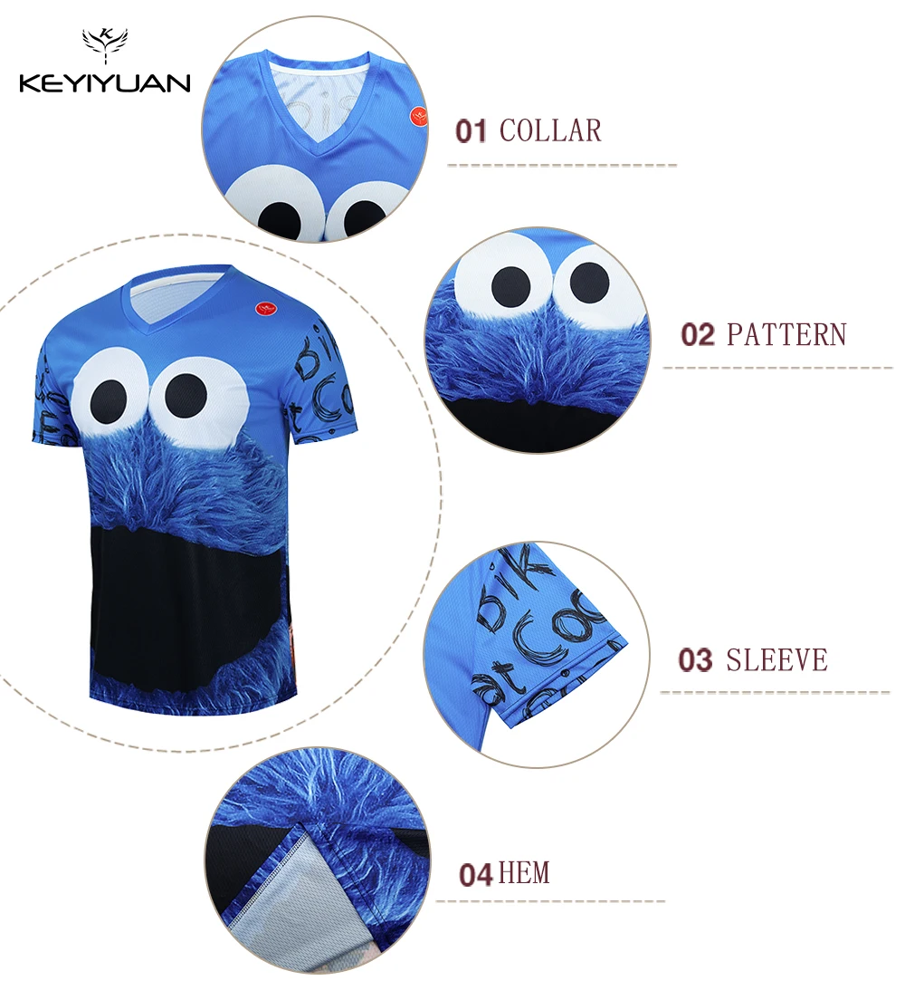 KEYIYUAN New Men Short Sleeve Motorcycles Cycling Jersey Motocross T-shirt Bike Clothes Triathlon Sportswear Camiseta Mtb