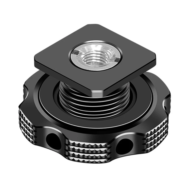 Cold Shoe Mount Adapter 1/4" Screw Thread Cold Shoe Flashing Stand Adapter for DSLR Camera Rig Camera Flashing Shoe Mounts
