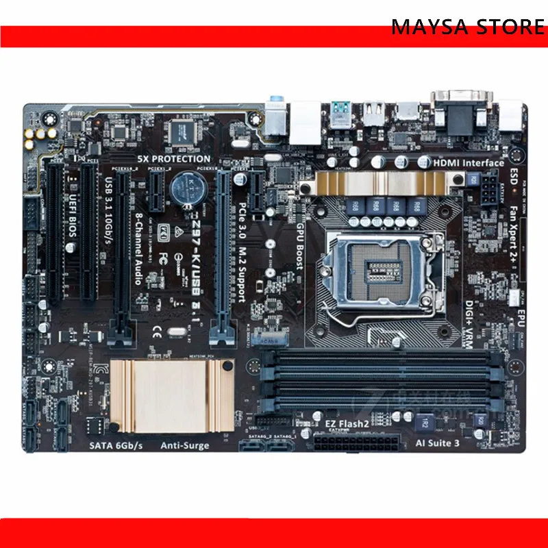 

For ASUS Z97-K/USB3.1 Computer Motherboard LGA 1150 DDR3 32G Z97 Mainboard SATA III PCI-E 3.0 X16