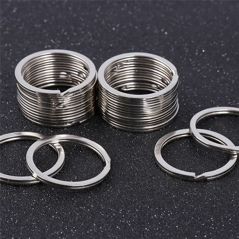 10pcs 28mm Keychain Split Rings With Nickel Compass Keyring Metal Silver Color Key Fob DIY Accessories P002