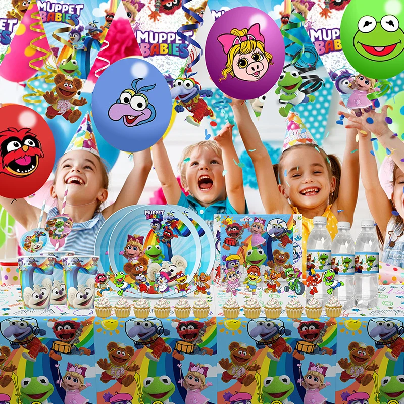 MUPPET BABIES Party Supplies Children Birthday Disposable Tableware Cup Plate Tablecloth Balloon Banner Cake Topper Decoration