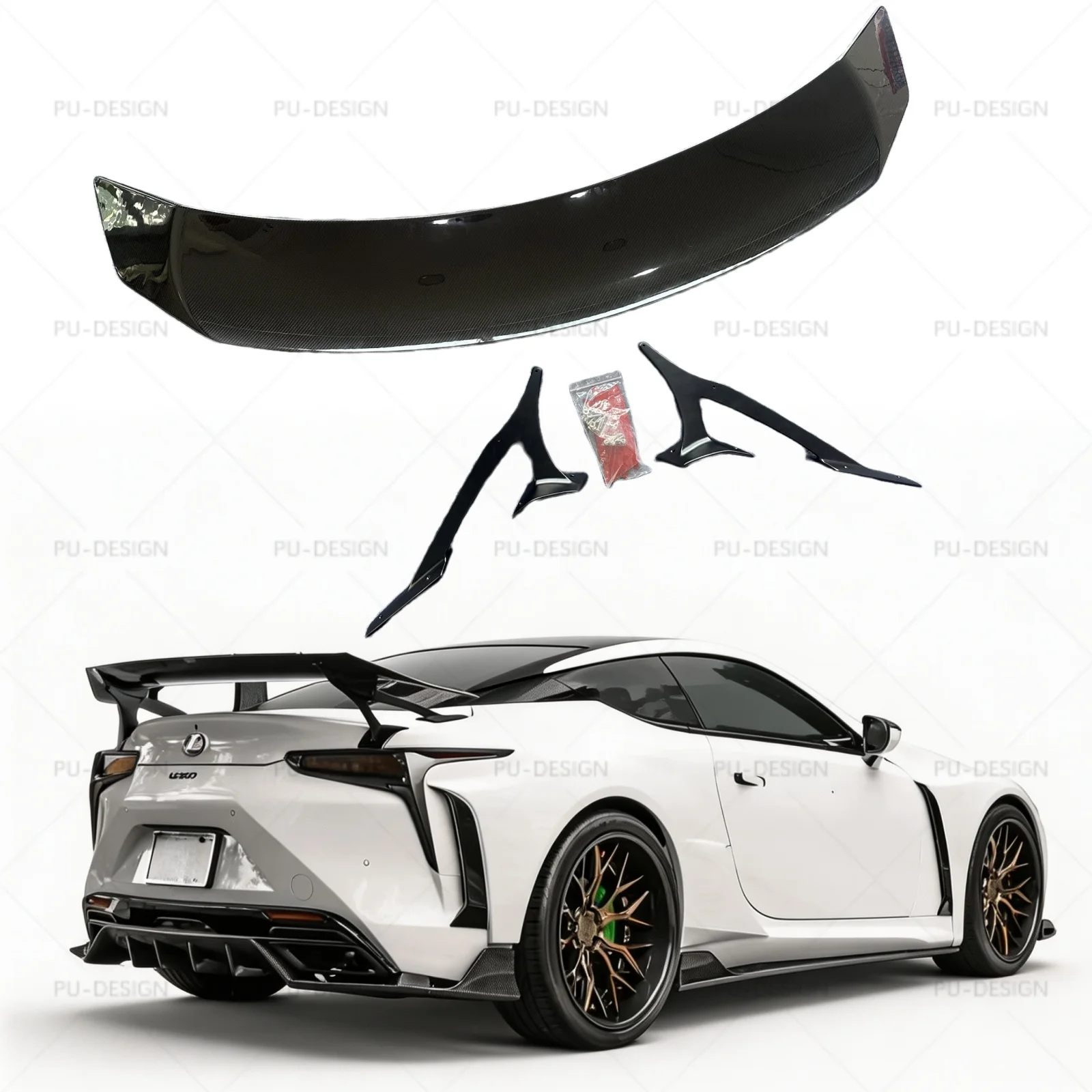 For Lexus LC500 LC500H Art Style Dry Carbon fiber Rear Spoiler Trunk wing 2018-2025