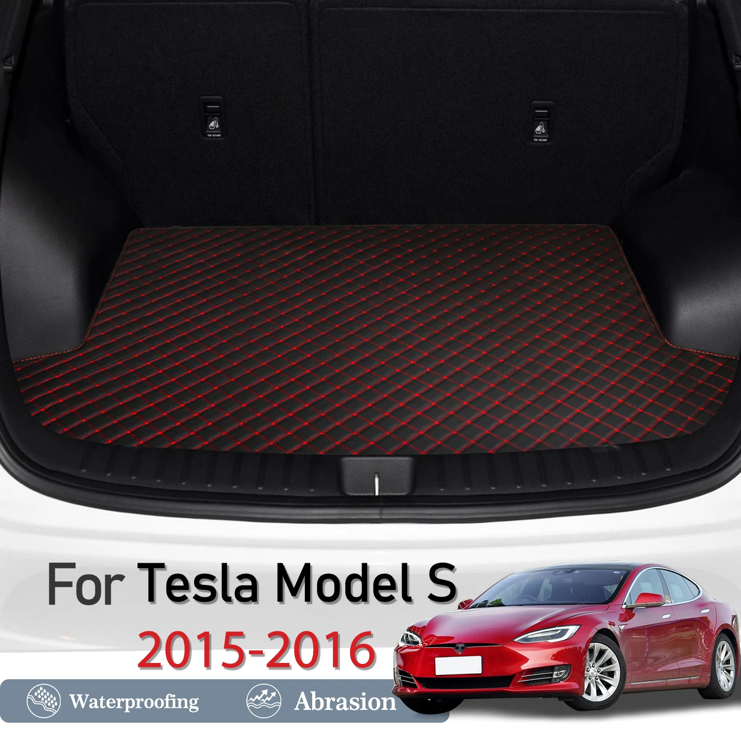 New Artificial Leather Car Trunk Mat Rear Trunk Cargo Protective Mat Car Interior Accessories For Tesla Model S  2015-2016