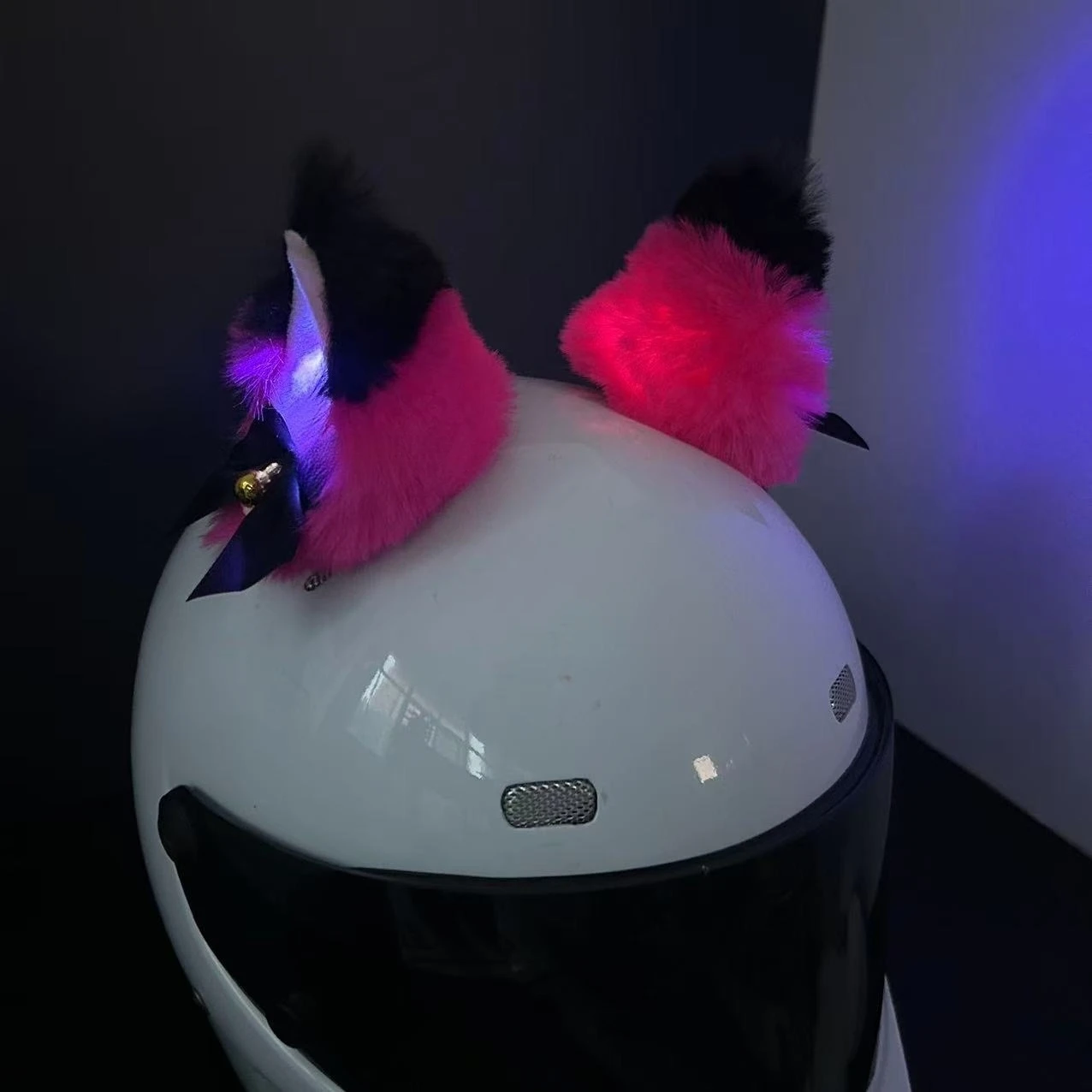 3D Glowing Cat Ears Helmet Decoration For Motorcycle Ski Helmet Accessories Helmet Decor Sticker Exterior Styling Auto Parts