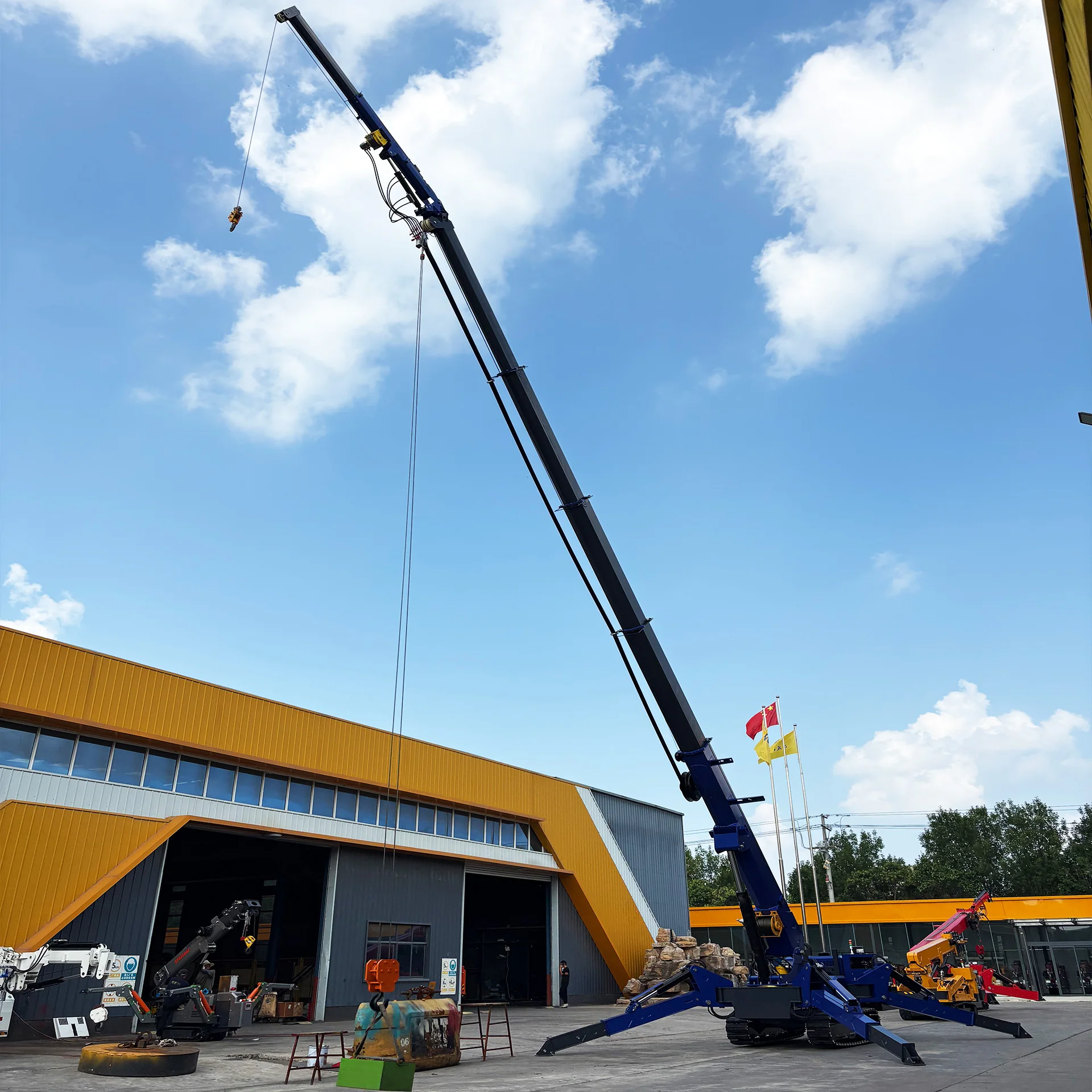 New Diesel Mini Lifting Crawler Crane 12 Ton Crawler Spider Crane Hydraulic Boom Lift Fly Jib Telescopic Small Spider Crane