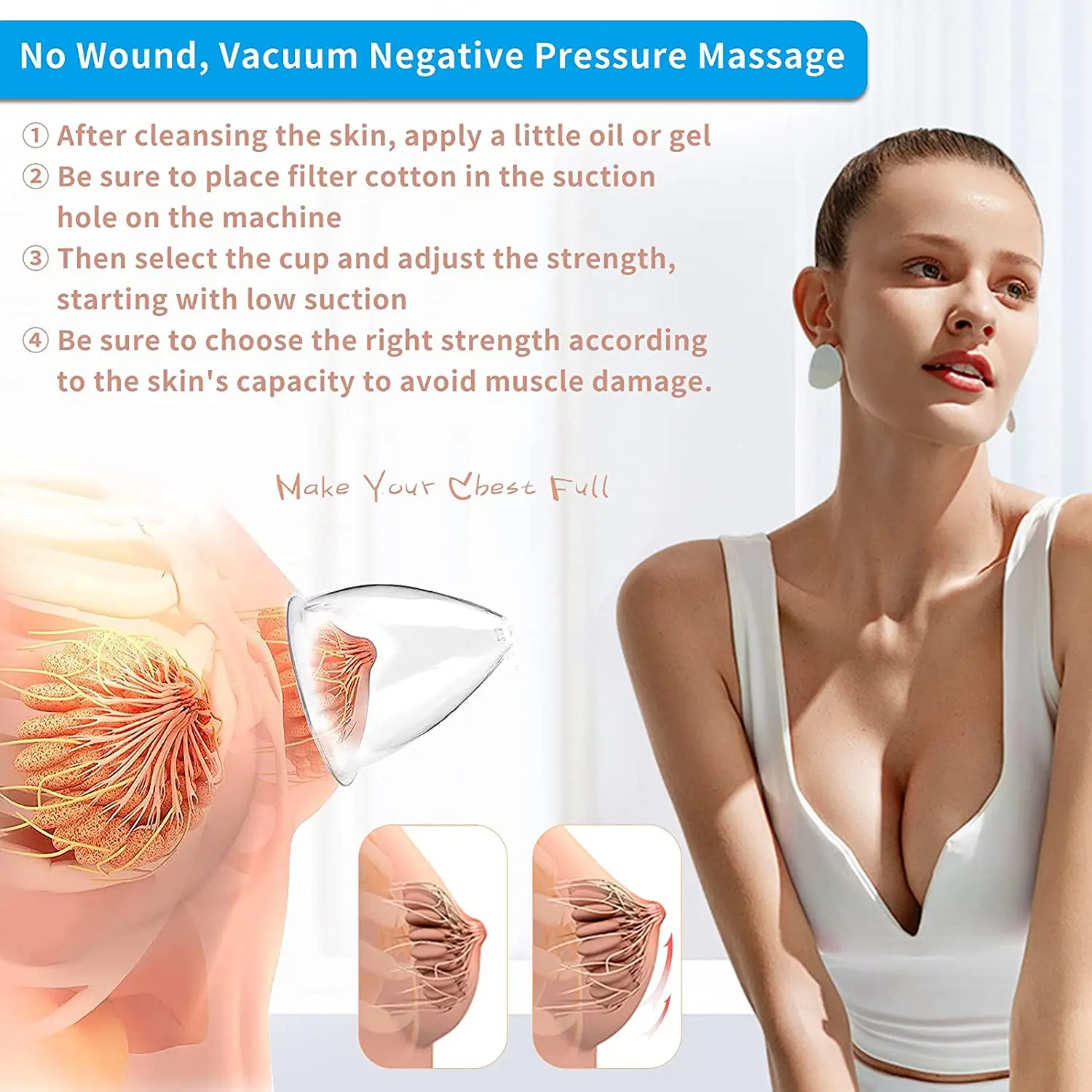 신형 진공 마사지 치료기 림프 배수, 가슴 확대 마사지기 및 엉덩이 리프팅 바디 쉐이핑