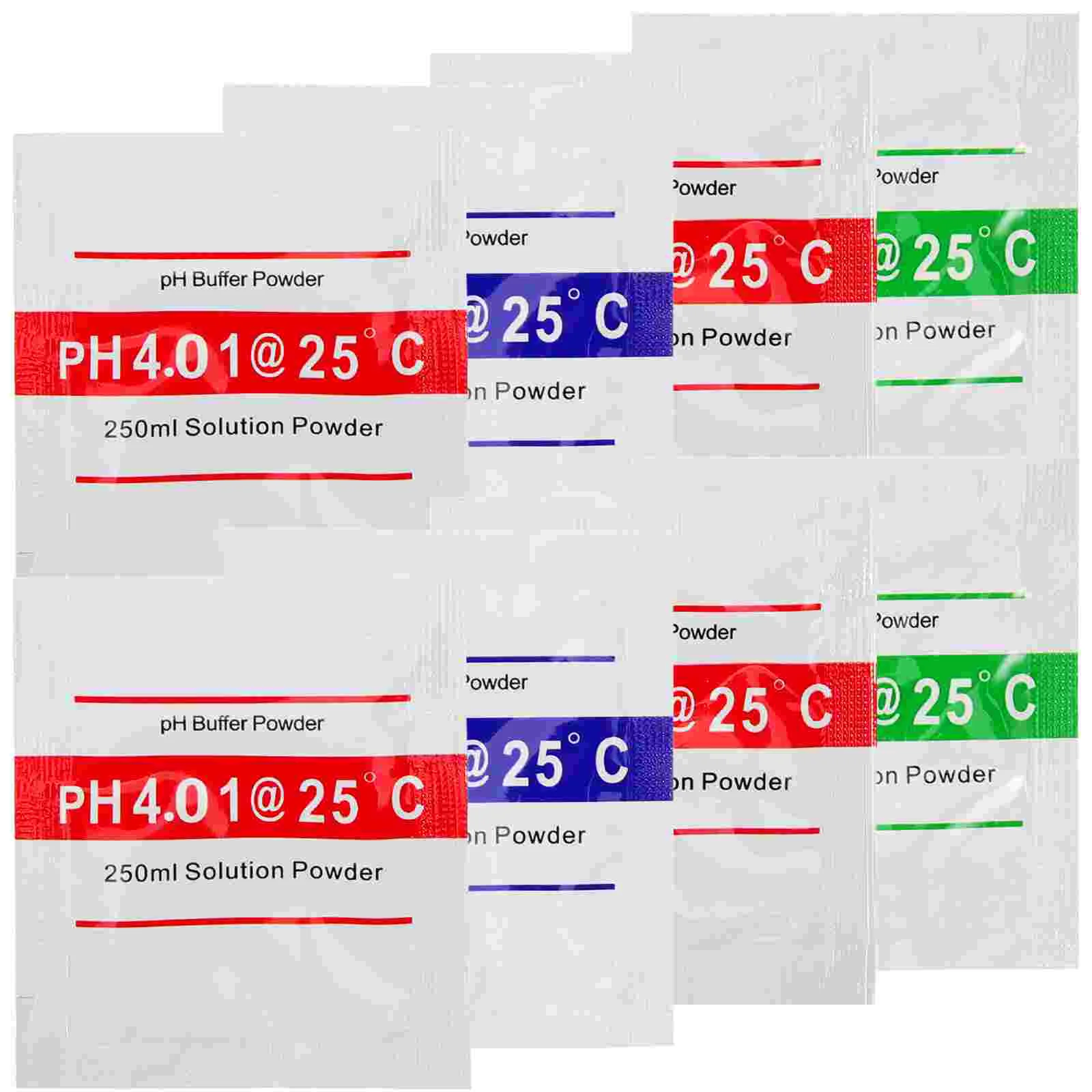 8 Pcs PH Buffer Assorted Powder Weight Meter Solution Calibration Packets Recalibration