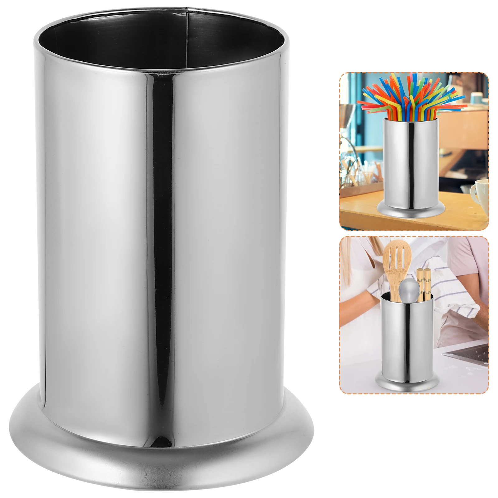 

Stainless Steel Chopsticks Holder 304 Large Size Straw Dispenser Reusable Organizer Cutlery Storage Coffee Spoon Rack