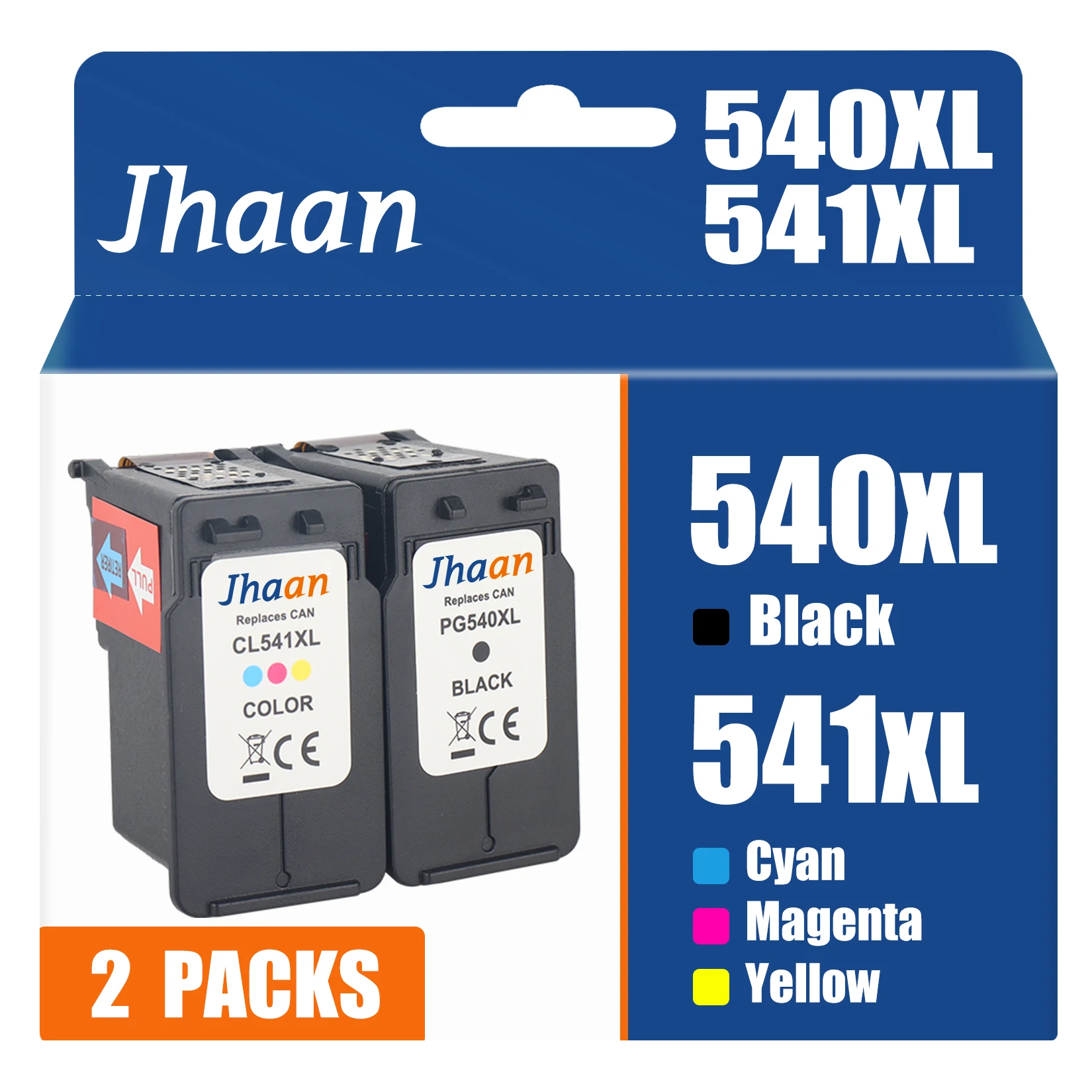 Jhaan PG-540XL CL-541XL kompatibel mit Canon Druckerpatronen 540 541 XL Multipack-Patronen für Pixma TS5150 MG3650 MG3600 – Detail 1