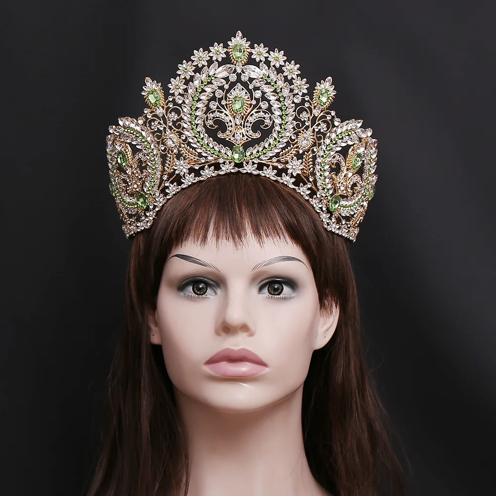 Miss Teen Earth 2023 for Pageant Big Alloy Crown Adjustable Headband Wedding Party Jewelry Hair Accessories