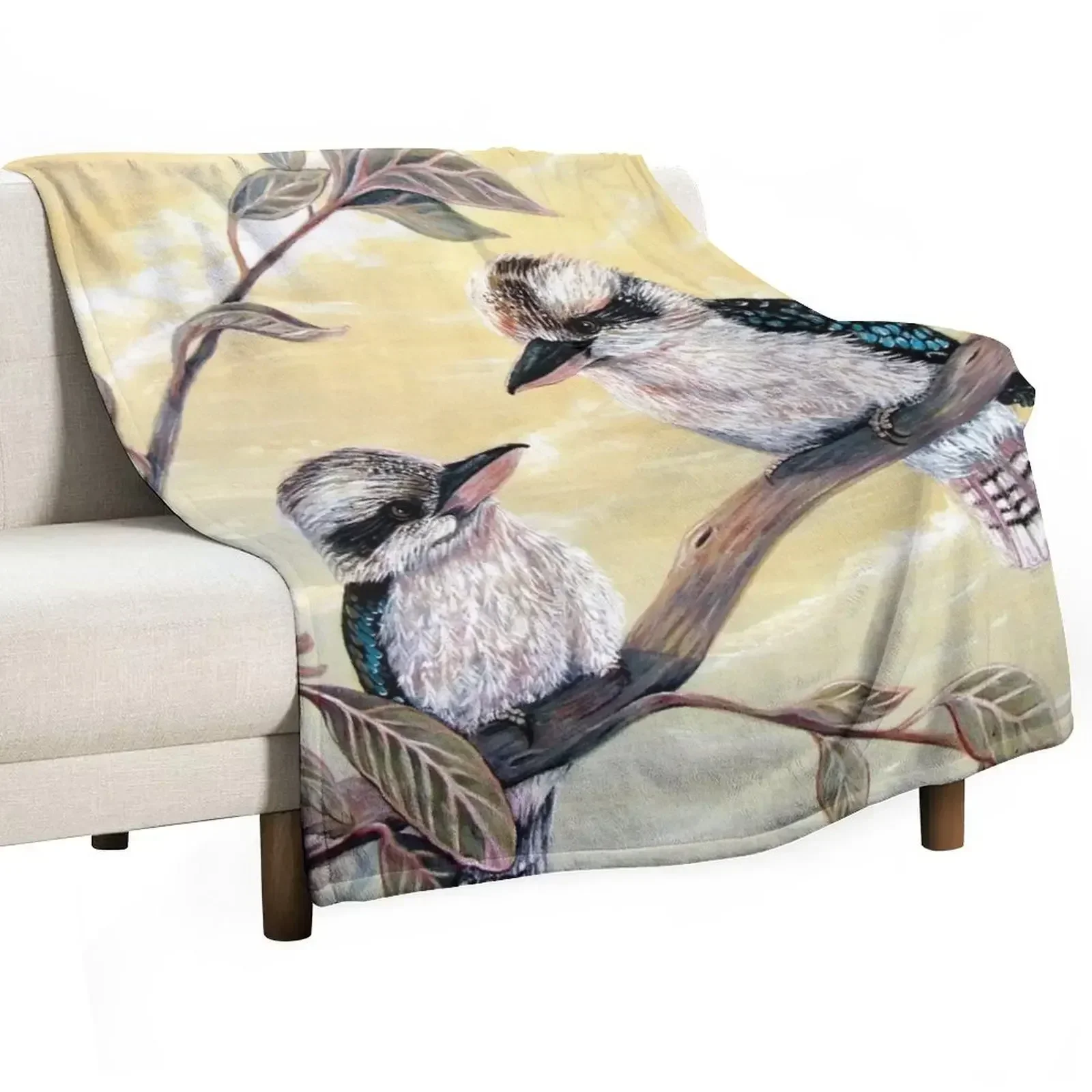 Kookaburra Magic Throw Blanket Bed Fashionable Beach Flannel Fabric Cute Blankets