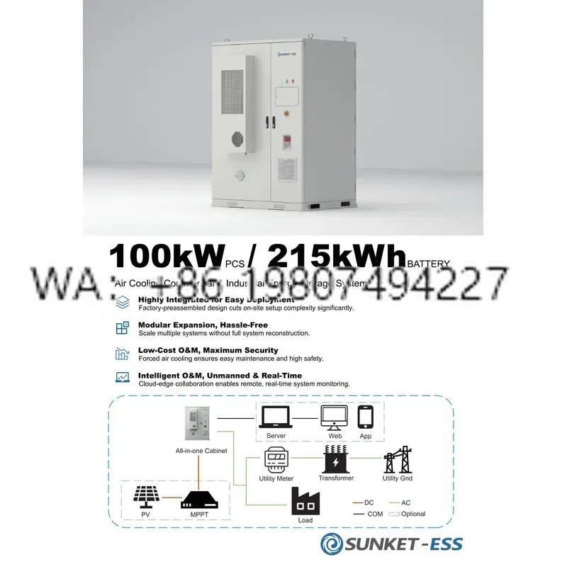 for SUNKET 215kWh On Off Grid Hybrid System 280ah High Voltage LiFePO4 Battery Pack IP54 EU Stock
