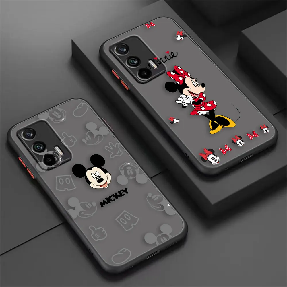 Matte Phone Case for Realme C20 C21 C30 C31 C33 C35 C53 C55 V25 MASTER NARZO 60 50 4G 5G PC Case Pretty M-Mickey M-Minnie Mouse