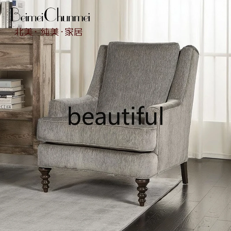 American leisure sofa retro fabric sofa living room tiger recliner single sofa