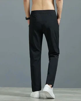 Korean Style Slim Fit Ice Silk Pants For Men Quick Dry Lightweight Business Casual Trousers 6