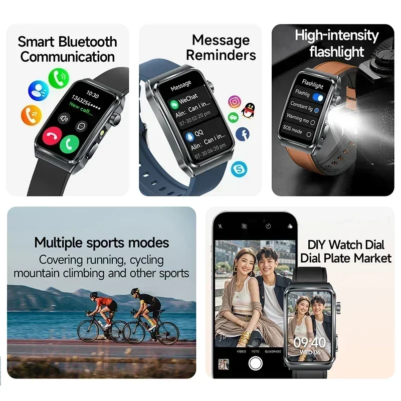 2025 nuevo ECG + PPG análisis de salud reloj inteligente grasa corporal ácido úrico presión arterial rastreador de ritmo cardíaco hombres Smartwatch para Android IOS