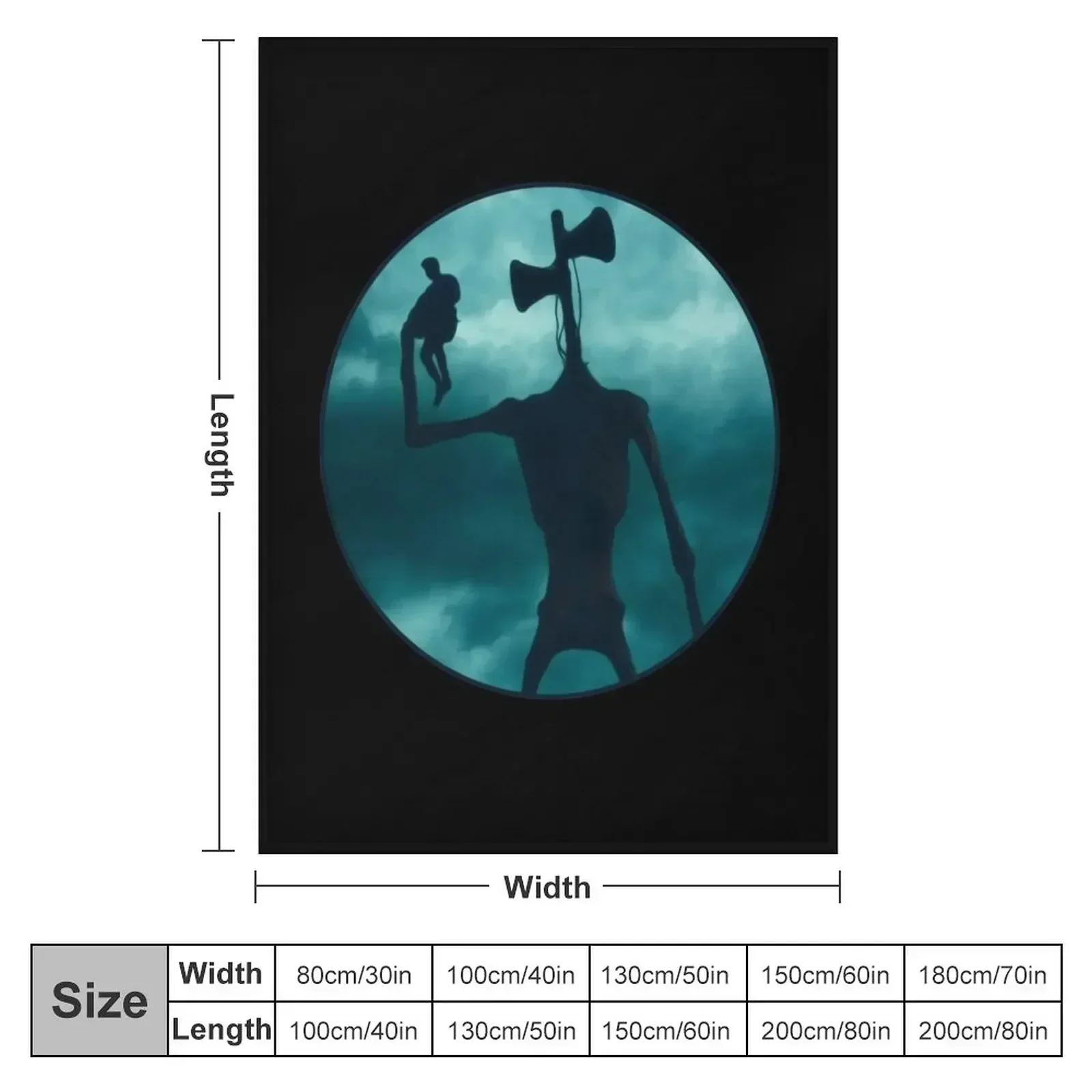 Siren Head Sirenhead Creepypasta Horror Character Throw Blanket Plaid Plush Soft Plush Plaid cosplay anime Blankets