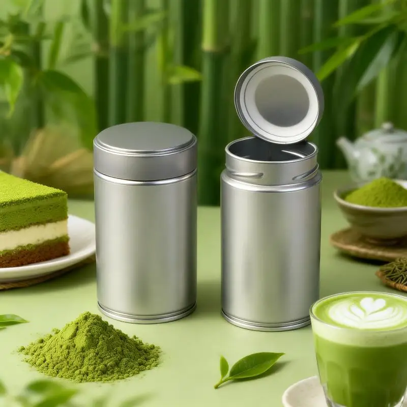 Leakproof Tea Storage Jar 1 Pcs Thick Tinplate Mini Sealed Matcha Powder Can Portable Spice Container for Kitchen Outdoor
