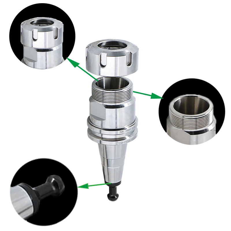 BT30 ISO30 Knife Shank Precision 0.002 ER11 ER16 ER20 ER25 ER32 45 60 70 100 L Tool Holder For CNC Machine Center ATC Spindle