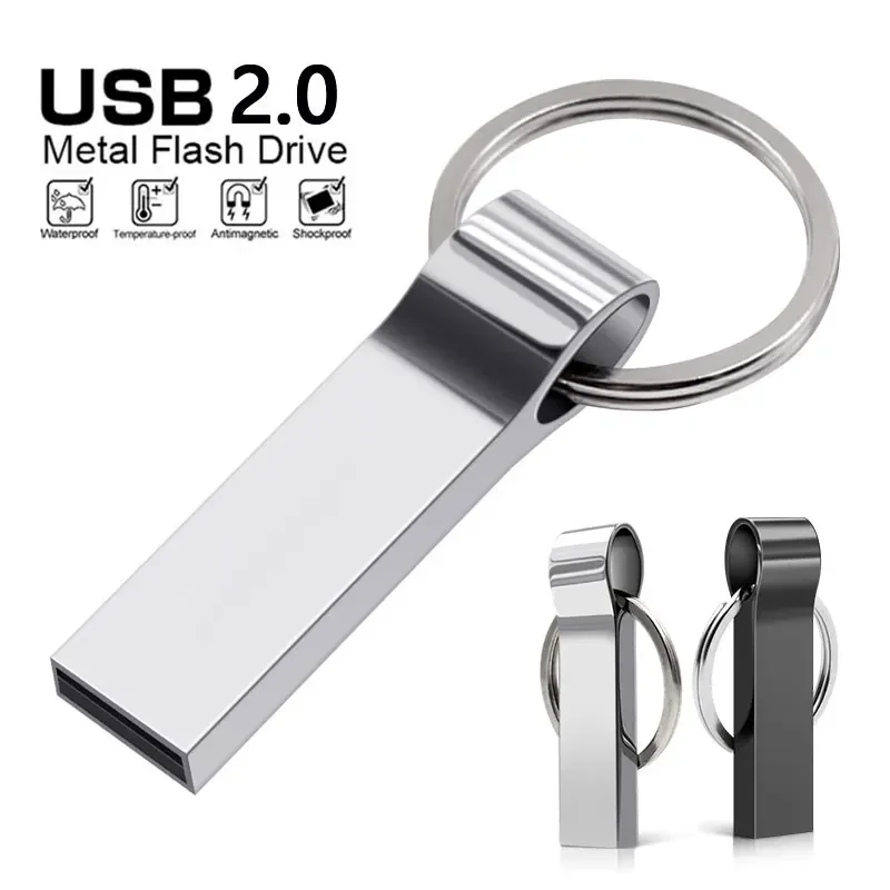 Memoria USB de alta velocidad, unidad Flash de 128GB de Metal, 2,0 GB, 64GB, 32GB, 16GB, 8GB, 4gb, 256GB, 512 GB