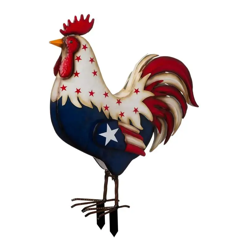 

Patriotic Rooster Statue American Flag Shape Chicken Sculpture Decor American Flag Shape Chicken Sculpture Rustic Yard Signs For