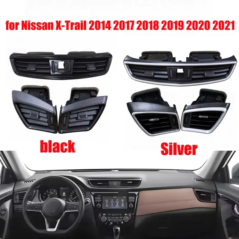 Front Middle Dashboard A/C Air Vent Outlet for Nissan X-Trail 2014-2021 Auto AC Vent Grille Replacement Interior Trim