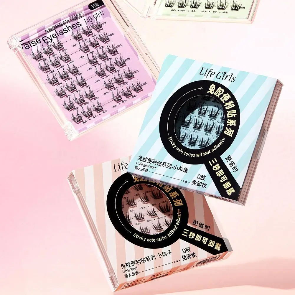 Cílios postiços sem cola, ultra-finos, naturais, segmentados, clusters, faça você mesmo, cílios postiços de vison para meninas, festival de música, maquiagem