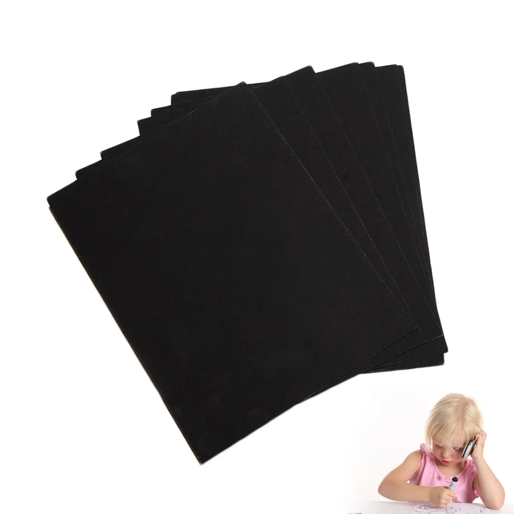 Juego de papel de dibujo grueso para rascar, Material de pintura creativa, regalo para niños, decoración del hogar, color negro mate, 10 Uds.
