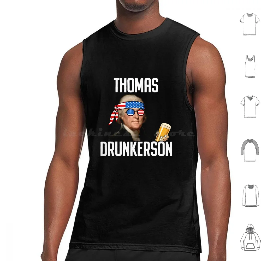 4th Of July Thomas Drunkerson Thomas Tank Tops Print Cotton 4th Of July Usa America German Shepherd Day Patriotic American