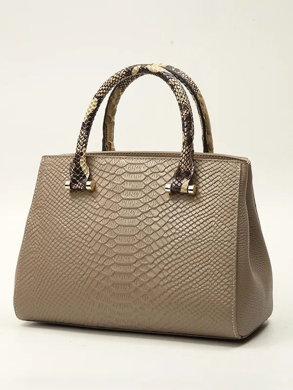 

Leather Genuine Single Shoulder Bag Handbags For Women Snake Pattern Fashionable Casual High-Quality Messenger Versatile Luxury