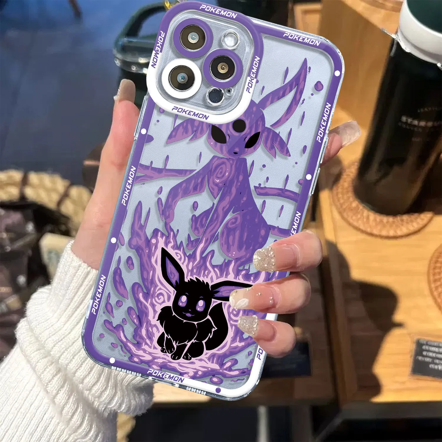 Clear Case for iPhone 15 14 Pro Max 8 6 15Plus 11 12Pro SE 2022 XR XS 13mini X XS Max Silicone Cover Water Eevee Pikachu Eevees