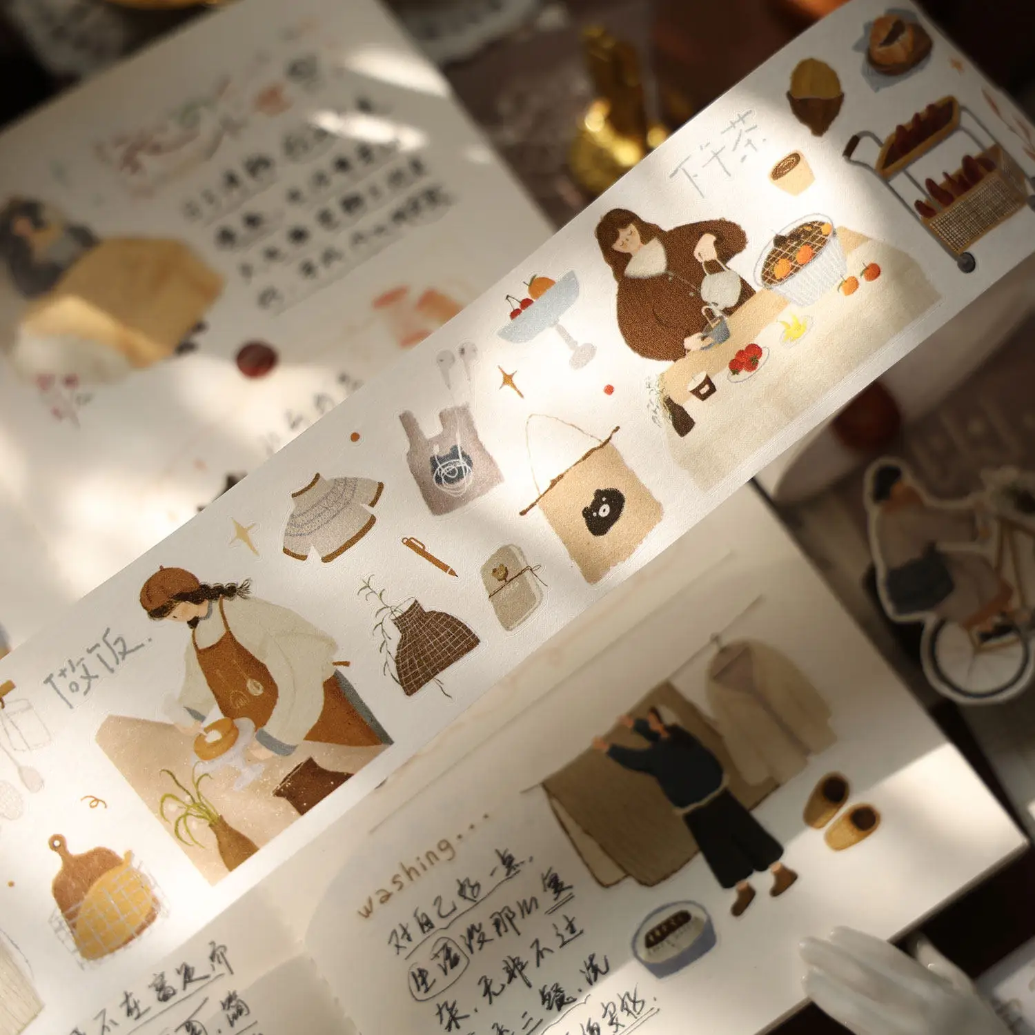 Salt Journal Scrapbook Diy Project Material [Salty Life] PETwashi Pet Tape Roll Maste Die Cutting Sticker