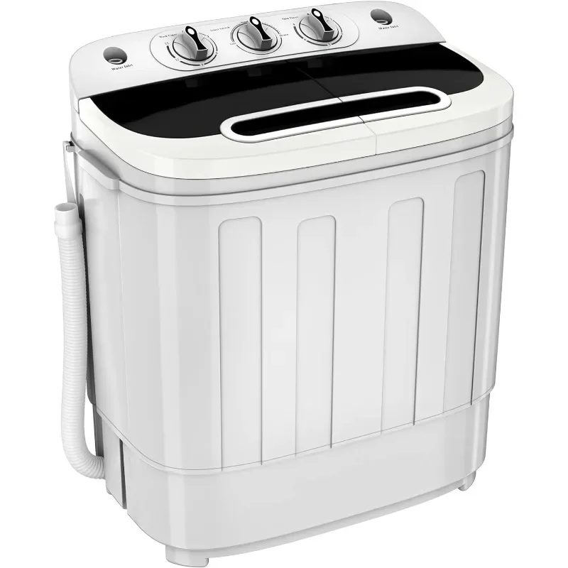 Portable Clothes Washing Machine Mini Twin Tub Washing Machine 13lbs Capacity with Spin Dryer,Compact Washer