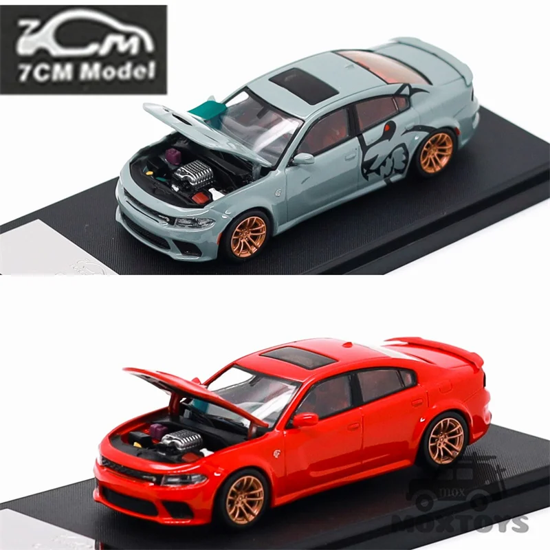 7CM 1:64 2023 Charger SRT Hellcat TorRed Destroyer Gray Limited599 Diecast Model Car
