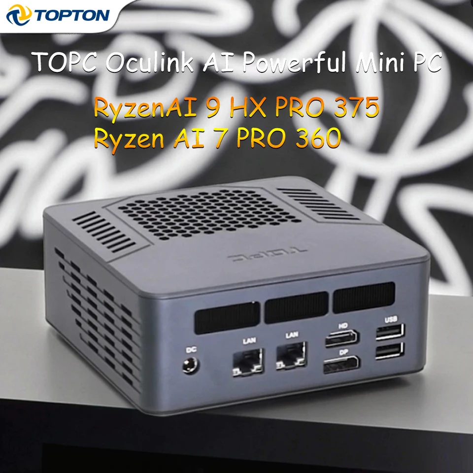 TOPC Mini PC AMD Ryzen AI 9 HX 370/365/7 PRO 360 Gaming Computer