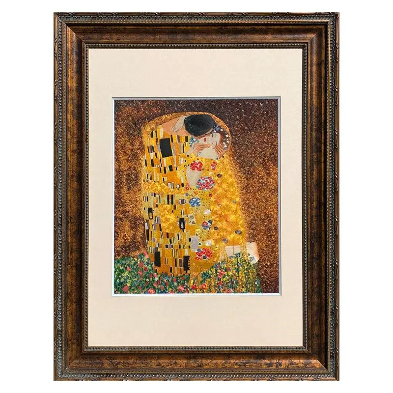 Silk thread boutique oil painting kiss European style villa porch study