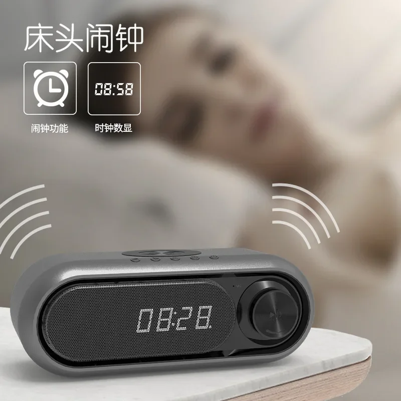 Amazon 2025 New Wireless Charging Speaker Clock LED Alarm Clock Audio Wireless Charger Bluetooth Speaker