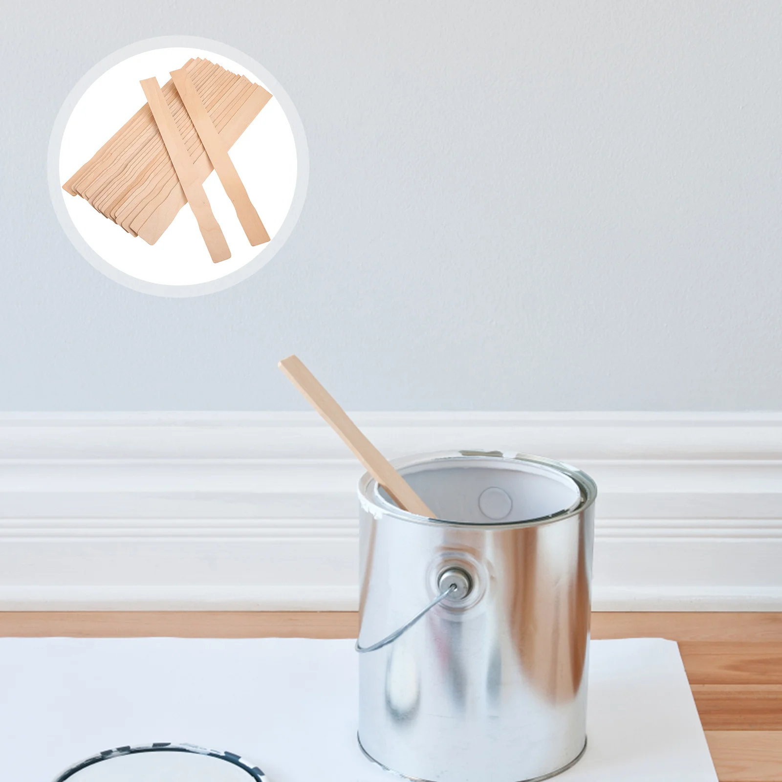 

20pcs Paint Mixing Stick Wooden Stir Stick For Diy Craft Food-Grade Wood Paint Stirrer Disposable Household Tableware Tool