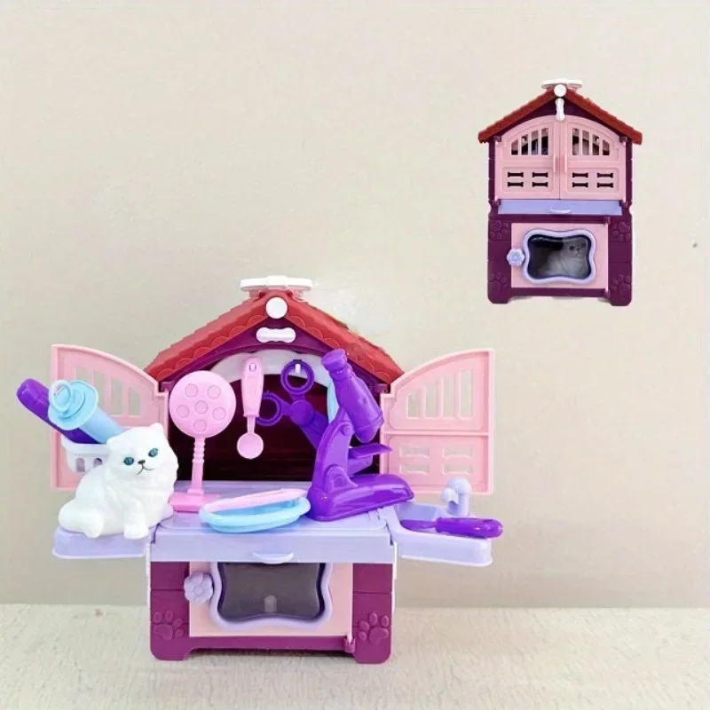 Mini Cute Puppy Cat Merchant supermercato attività e forniture per feste Pet Toy House Scene capodanno, regalo di pasqua