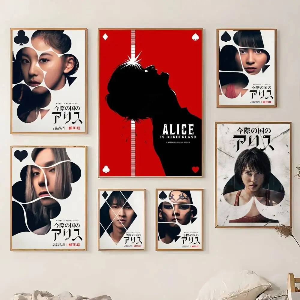 Hot TV Alice In Borderland Poster Sticky Wall Art Printing Waterproof Home Living Bed Room Bar Aesthetic Decor