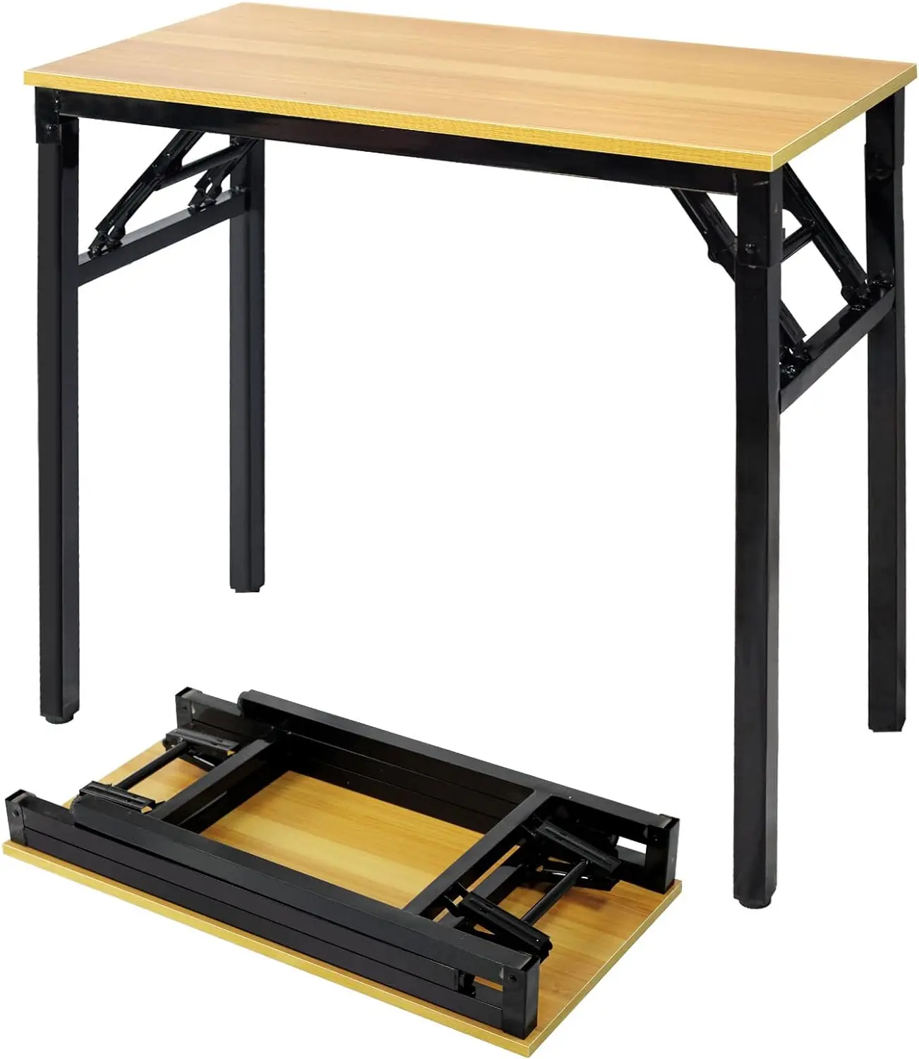 

！@Combohome Custom Modern Iron Leg Office Furniture Computer Folding Table Executive Office and Home Writing Desk Wooden Desk
