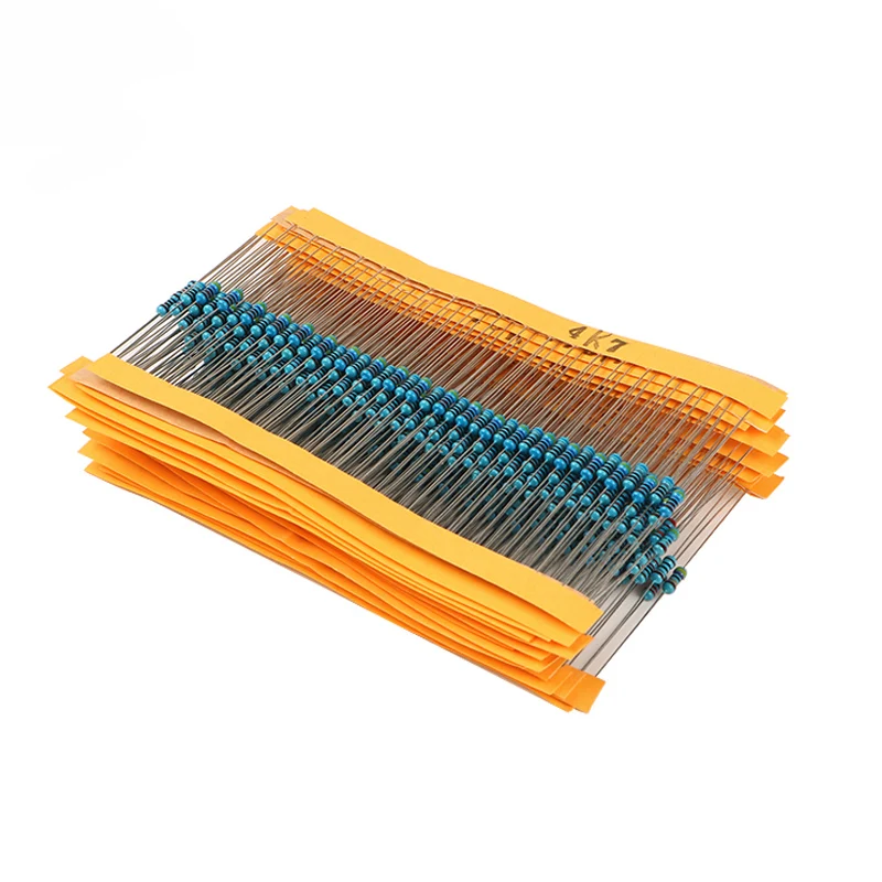 Resistor de película metálica 1% de 50 piezas, 1/2W, 1R ~ 10M 0R 2.2R 5.6R 100R 220R 330R 1K 1,5 K 2,2 K 3,3 K 4,7 K 10K 22K 47K 100K 470K 330K ohm