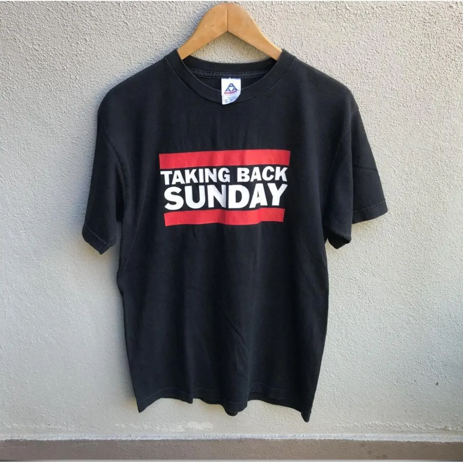 Vintage TAKING BACK SUNDAY band tee post hardcore y2k emo vintage Washed Top For Everyday Wear Stylish homme Versatile Slightly