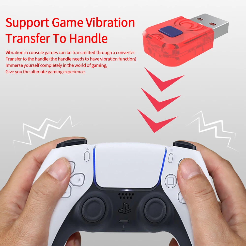 2024NEW Wireless Receiver Support Bluetooth USB Adapter Converter for Nintendo Switch PS5 PS4 Controller Game Accessories