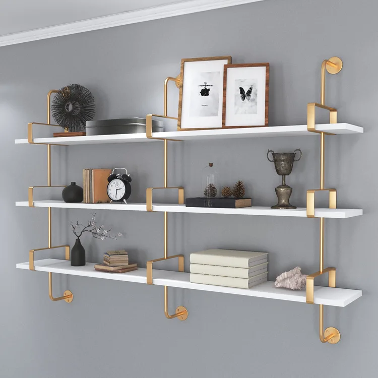 

Wall storage shelves, living room bedroom hanging decorative shelves, multi-layer solid wood partitions, display bookshelves